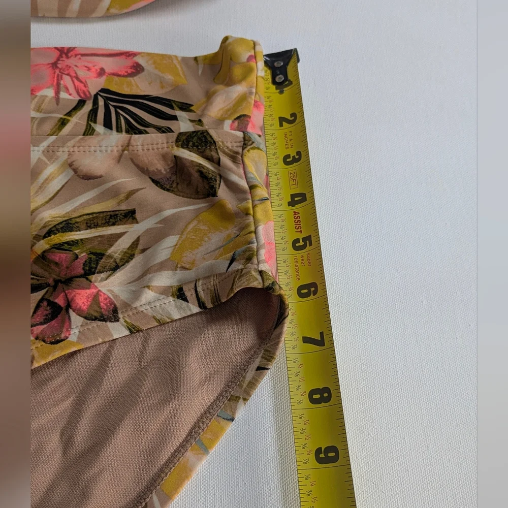 TIME AND TRU Women's 2-PC Floral Bikini Set Top And High Waist Bottom Sz XL - Picture 7 of 13